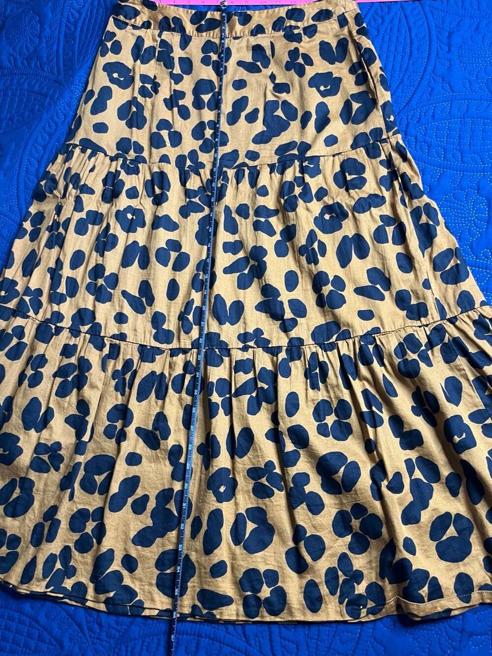 Animal Print Tiered Midi Skirt– Flowy Statement Skirt
